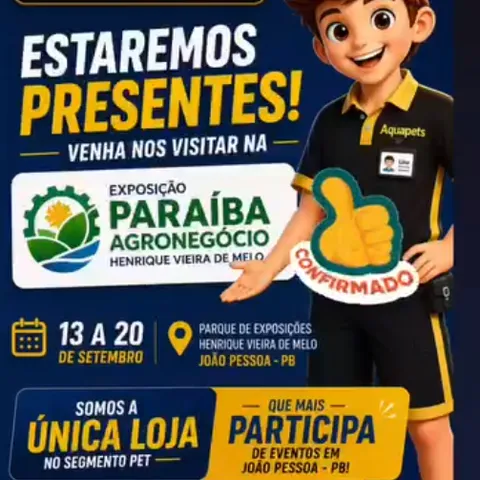 Aquapets Exóticos confirmada na Exposição Paraíba Agronegócio, de 13 a 20 de setembro em João Pessoa